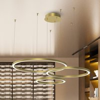 Eko-Light LED hanging light Galaxia, plastic, gold, 3-bulb, 85 W