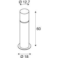 SLV Rox acrylic pillar light, height 60 cm, grey, stainless steel