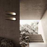 Fabbian Comet vägglampa, guldfärgad, metall, glas, G9