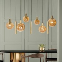 Steinhauer Bollique pendant light, brass, 9-bulb design, glass, metal