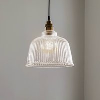 Euluna Hänglampa Leana, glas klar, 1 lampa, antik mässing