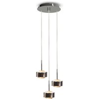 Top Light Puk Maxx Drop Trio pendant light, matt nickel, 3-bulb G9