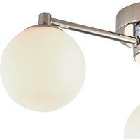 Searchlight Tiberius ceiling light, chrome/frosted, glass, 3-bulb, G9