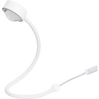 LIGHTME bordslampa Powerlens Snake, vit, flexibel arm