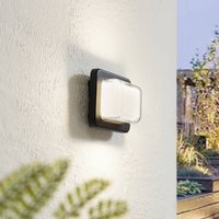 Lindby LED-Außenwandleuchte Sibara, anthrazit, eckig, IP54