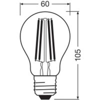 OSRAM LED Classic, filament, E27, 2.2 W, 470 lm, 4,000 K
