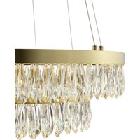 Brilliant LED-hänglampa Celestia, Ø 60 cm, mässingsfärgad, kristall