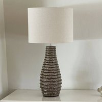 By Rydéns By Rydens Bartha table lamp, brown/beige, height 74 cm