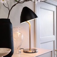 Dyberg Larsen Oulu table lamp, black/steel, height 47 cm