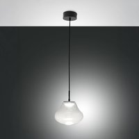 Fabas Luce Deva LED pendant light, clear, glass, Ø 25 cm, CCT, dimmable
