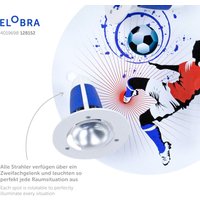 Elobra Taklampa Soccer, 3 lampor, blå-vit