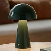 Lindby LED-uppladdningsbar bordslampa Nevijo, grön, Ø20 cm, USB, dimmer