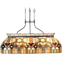 Clayre&Eef 115 cm long Pendant light Saavik, Tiffany-style