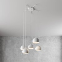 Luminex Sool hanging light, white, Ø 53 cm, 5-bulb, metal, E27