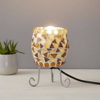 Näve Enya table lamp with glass mosaic cream and brown