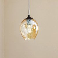 EMIBIG LIGHTING Pendellampa Starla 1 lampa, glasskärm bärnstensfärgad