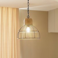 Lindby Lucande pendant light Arinthea, E27, black, steel, cage