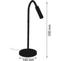 Busch Rocco LED table lamp, matt nickel, flex arm red