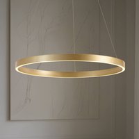 Lucande LED pendant light Yonam, Ø 80 cm, 1-bulb, gold, CCT