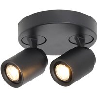 Freelight Razza downlight, black, Ø 26.5 cm, 2-bulb, metal