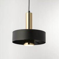 SIGMA Hänglampa Rif Lux, svart/guld, Ø 25 cm, stål