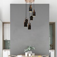 Avonni Pendant light Esra, black, Ø 40 cm, metal, 6-bulb