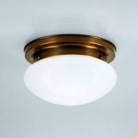 Berliner Messinglampen Opal ceiling light HARRY with brass