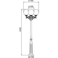 Albert Leuchten Artistic lamp post 163-3, white-silver