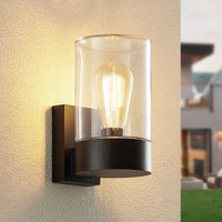 Arcchio applique d'extérieur Liljana, noir, 21 cm, IP65, verre