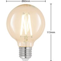 Arcchio LED bulb E27 8W G80 2,700K filament dimmable clear