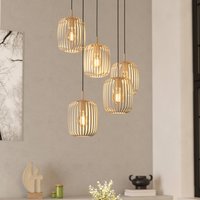 EGLO Hängampa Romazzina, sandfärgad, stål, Ø 50 cm, 5 lampor.