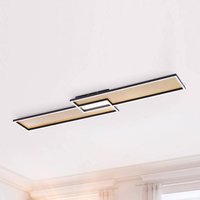 Paul Neuhaus Plafonnier LED Amara, deux rectangles, noir