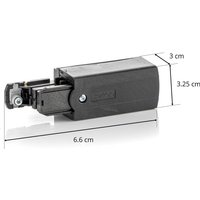 GLOBAL End power feed left for Noa track system black