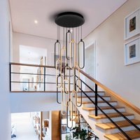 Schuller Valencia Colette LED pendant light, 14 lights, black/rose gold, round
