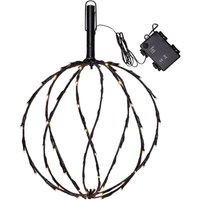 LED-Erdspießleuchte Sphere, Ø 30 cm, schwarz Metall Batterie