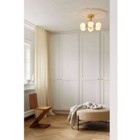 Nuura Aps Nuura taklampa Apiales 6, mässingsfärgad/opal, Ø 50 cm