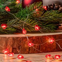 Lindby LED fairy lights Titciana, heart, Valentine's Day, 320 cm