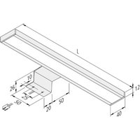 Hera LED furniture light Lugano 4,000K, 90 cm