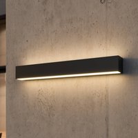 Lucande LED wall light Lengo, 50 cm anthracite, up/down 3000K