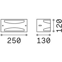 Ideallux Ideal Lux utomhusvägglampa Rex-3, antracit, aluminium, bredd 25 cm