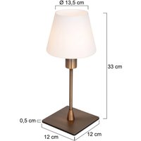 Bordlampe Ancilla, bronze, højde 33 cm, metal, glas, E14