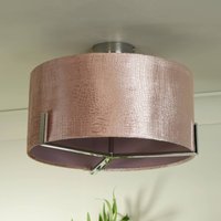 Searchlight Plafonnier Kyran, rouge, métal, velours, Ø 40 cm, E27