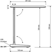 Batteridriven bordslampa MAULsally, svart, CCT, dimbar, höjd 34 cm