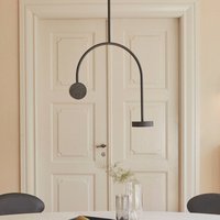 AYTM LED pendant light Grasil, black, marble, height 97 cm
