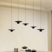 Lindby LED-hänglampa Norvind, 10 lampor, svart, dimbar