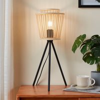 EGLO Hykeham table lamp, height 57 cm, natural/black, bamboo