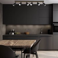 Envostar Tino Spot pour plafond à 6 lampes noir/bois