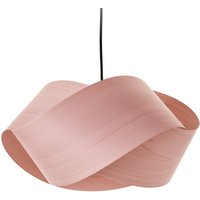 LZF LAMPS LZF Nut hanging light, light pink/nickel-coloured, length 42 cm, wood