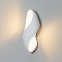Lindby wall light Ornela, white, plaster, height 29.5 cm