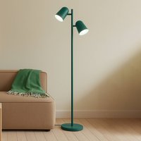 Lindby Isara floor lamp, green, 165 cm, 2-bulb, metal, E27